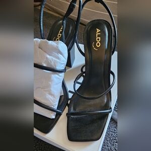 Nataya Black Strappy Women's Heels